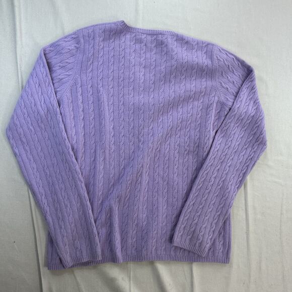 Kirkland Signature Cashmere Cable Knit Light Purple Sweater Women's XL Pullover - Picture 6 of 8
